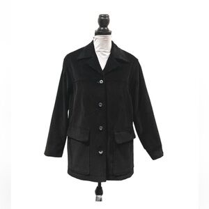 Liz Claiborne black corduroy normcore button front gorpcore shacket jacket small